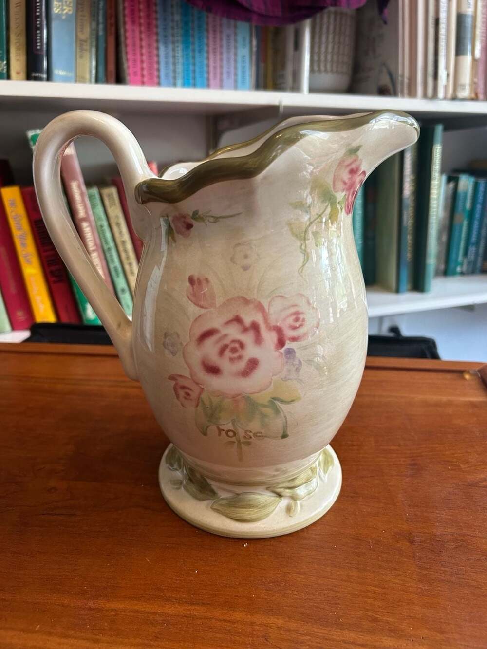 Cheri Blum for 222 Fifth Cheri's Roses Ceramic Pitcher